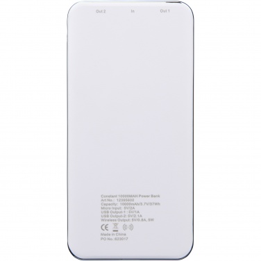 Constant 10 000 mAh juhtmevaba akupank LED-iga, valge – detailvaade 3