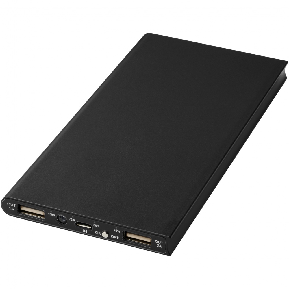 Plate 8000 mAh alumiiniumist akupank, must – tootefoto
