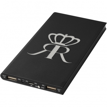 Plate 8000 mAh alumiiniumist akupank logoga, must – detailvaade 5