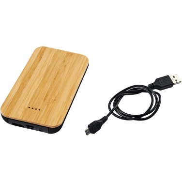 Future 6000 mAh bambusest ja kangast juhtmevaba akupank – detailvaade 7