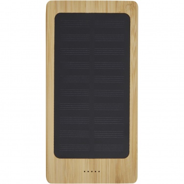 Alata 8000 mAh bambusest päikesepaneeliga akupank – detailvaade 2