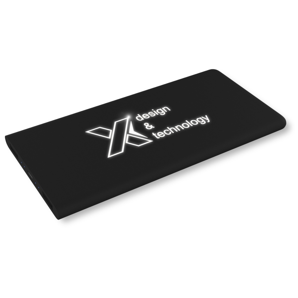 SCX.design P15 5000 mAh helendava logoga akupank, must, värvivariant, Täiesti must