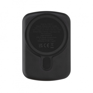 Must MagBoost RCS 5 000 mAh magnetiline akupank — logoga personaliseeritav, USB-C detail, Logo.ee