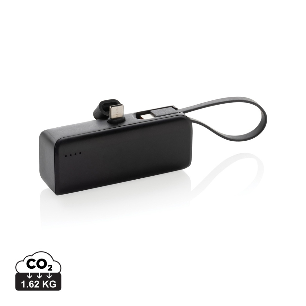 Powerlink RCS rplastic 3000 mah powerbank USB C pistik, must, tootepilt