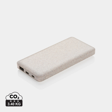 10 000 mAh nisuõlest akupank, khaki, logoga personaliseeritav – khaki värvivaade – Logo.ee