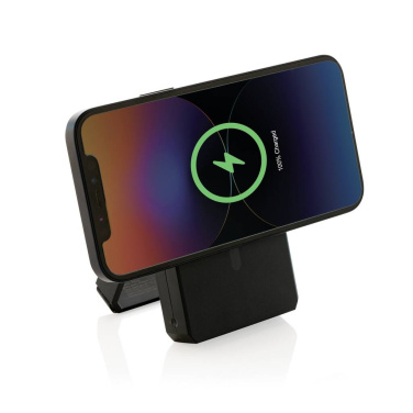 Must Skywave RCS 5 000 mAh päikeseakupank — telefoni rõhtne juhtmevaba laadimine, logoga personaliseeritav – Logo.ee
