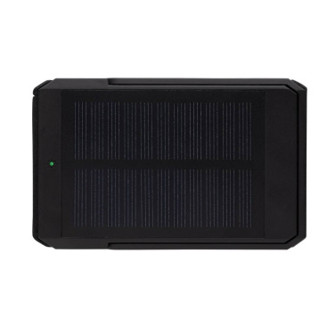 Must Skywave RCS 5 000 mAh päikeseakupank — päikesepaneeli lähivaade, logoga personaliseeritav – Logo.ee