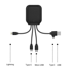 Xoopar INÉ Gamma 3000 mAh akupank-multikaabel NFC-ga logoga