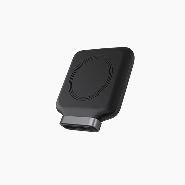 Must Xoopar INÉ Oda magnetiline akupank, nähtav laadimisrõngas ja USB-C-pesaga metallikarva ots