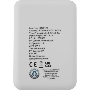 Asama 5000 mAh Type-C taaskasutatud plastist akupank – tagantvaade