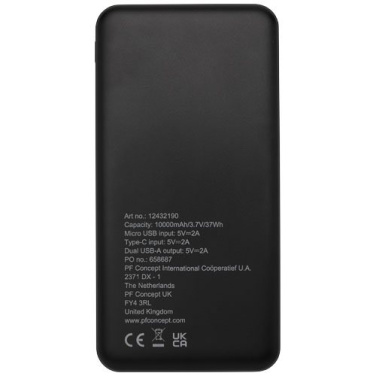 Loop 10 000 mAh taaskasutatud plastist akupank, must, tootepilt, Täiesti must (2)