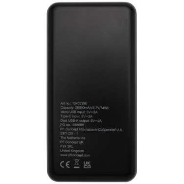 Loop 20 000 mAh taaskasutatud plastist akupank, must, tootepilt, Täiesti must (2)