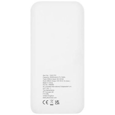 Electro 20 000 mAh taaskasutatud plastist akupank, valge, tootepilt (3)