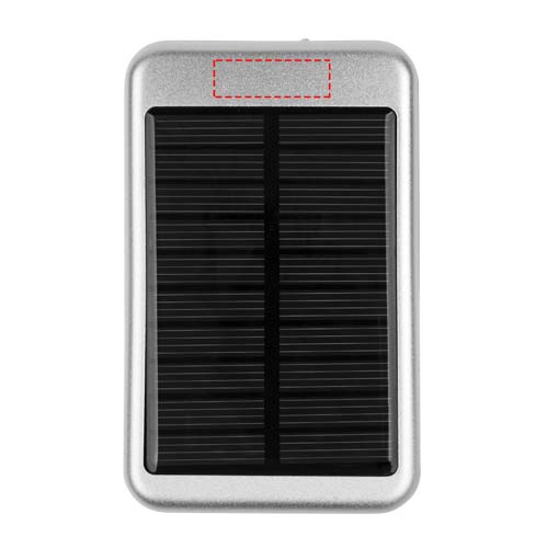 Bask 4000 mAh päikesepaneeliga akupank: Logo asukoht – toote ülaosa