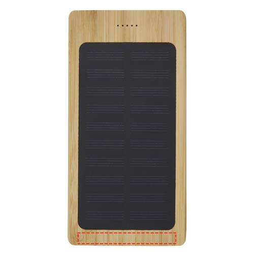 Akupank Alata 8000 mAh bambusest päikesepank: Logo asukoht – allpool