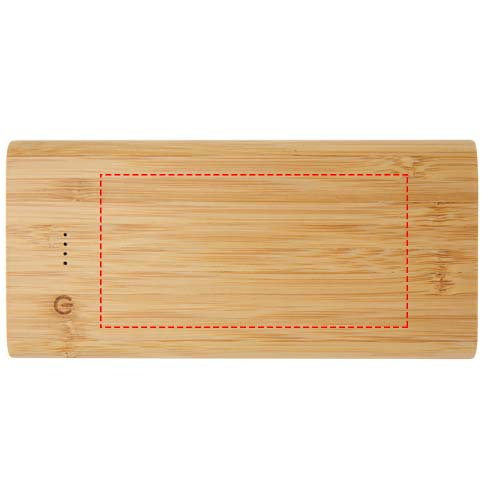Tulda 10 000 mAh bambusest akupank: Logo asukoht – toote esikülg