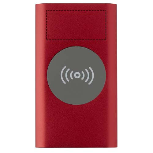 Juice 4000 mAh Type-C taaskasutatud alumiiniumist juhtmevaba toitepank : Logo asukoht – toote esikülg