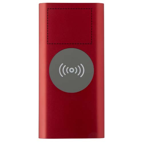 Juice 8000 mAh Type-C taaskasutatud alumiiniumist juhtmevaba akupank: Logo asukoht – toote esikülg