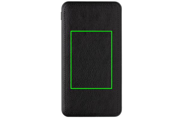 Tusca 10 000 mAh PU akupank: Logo asukoht – toote tagakülg