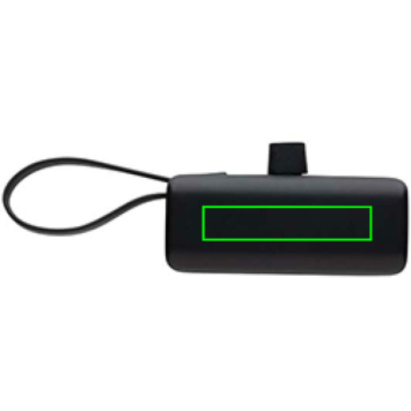 Powerlink RCS rplastic 3000 mah powerbank USB C pistik: Logo asukoht – toote tagakülg