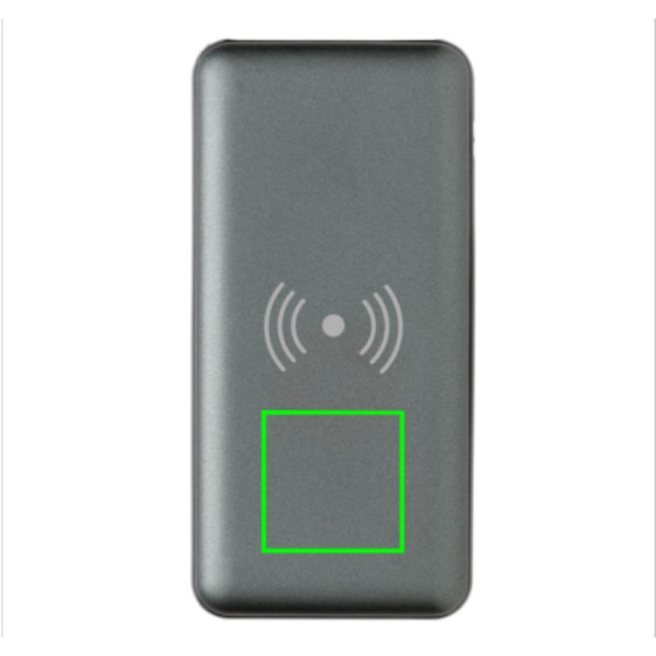 10 000 mAh kiirlaadimine 10 W juhtmeta akupank: Logo asukoht – toote esikülje alaosa