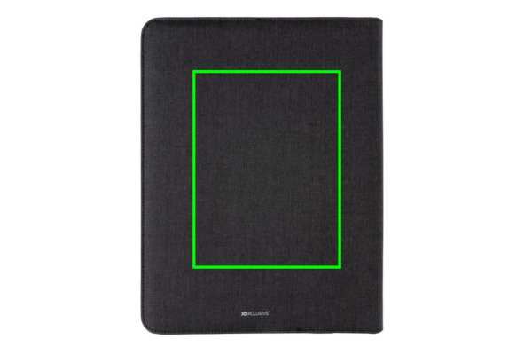 Air 5W juhtmevaba laadimisega portfolio A4 koos 5000 mAh akupangaga: Logo asukoht – toote tagakülg