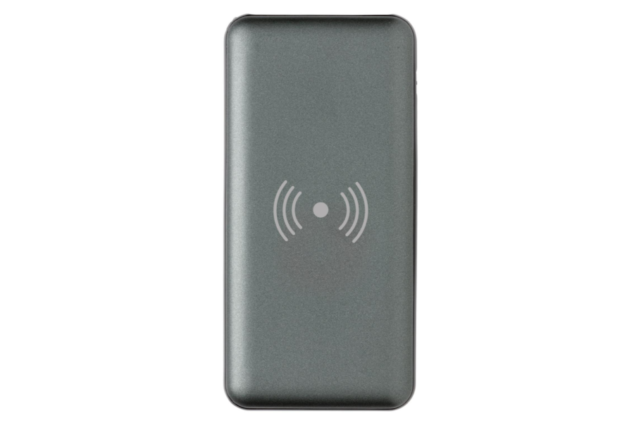 10 000 mAh kiirlaadimine 10 W juhtmeta akupank: eseme esikülg ülespoole