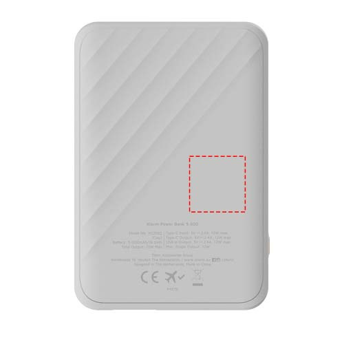 Xtorm XG205 Go2 12 W 5000 mAh kiirlaadimisega akupank: Tagakülg · Laser engraving